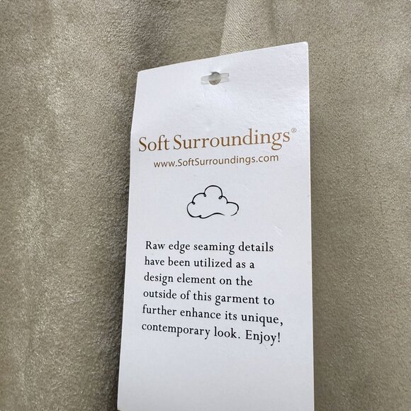 Soft Surroundings Faux Suede Jacket Plus Size 2X Stretch Beige Draped NWT - Picture 4 of 8